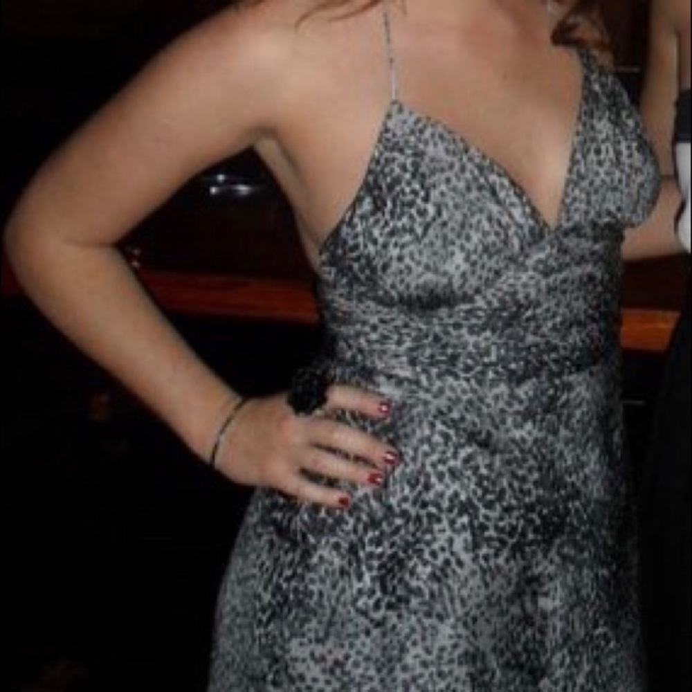 Express Silk leopard print Halter Dress
